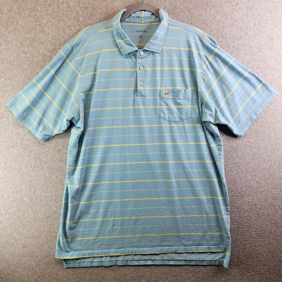 b. draddy Other - B Draddy Shirt Mens XL Blue Striped Golf Polo Pima Cotton Chest Pocket Comfy